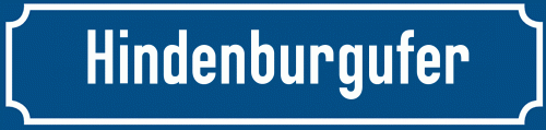 Straßenschild Hindenburgufer