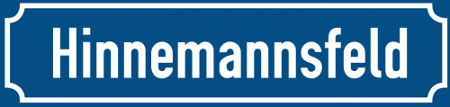 Straßenschild Hinnemannsfeld