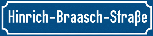 Straßenschild Hinrich-Braasch-Straße zum kostenlosen Download