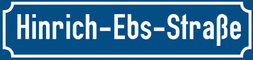 Straßenschild Hinrich-Ebs-Straße