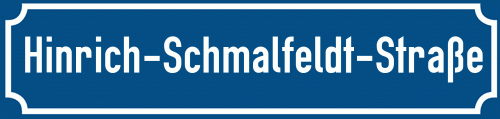 Straßenschild Hinrich-Schmalfeldt-Straße