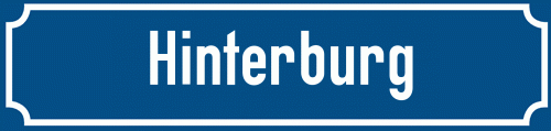 Straßenschild Hinterburg