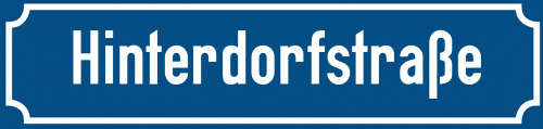 Straßenschild Hinterdorfstraße
