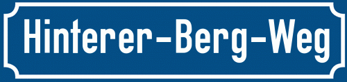 Straßenschild Hinterer-Berg-Weg zum kostenlosen Download