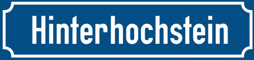 Straßenschild Hinterhochstein zum kostenlosen Download