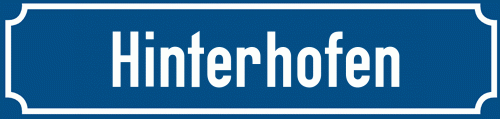 Straßenschild Hinterhofen