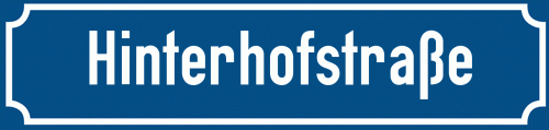 Straßenschild Hinterhofstraße