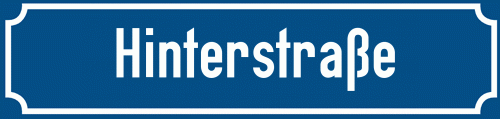 Straßenschild Hinterstraße