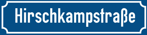 Straßenschild Hirschkampstraße