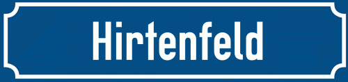 Straßenschild Hirtenfeld