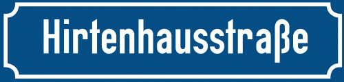 Straßenschild Hirtenhausstraße