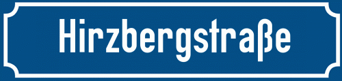 Straßenschild Hirzbergstraße
