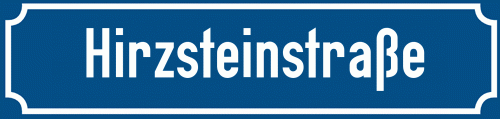 Straßenschild Hirzsteinstraße