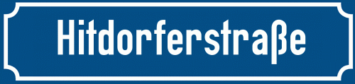 Straßenschild Hitdorferstraße zum kostenlosen Download