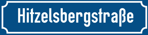 Straßenschild Hitzelsbergstraße zum kostenlosen Download