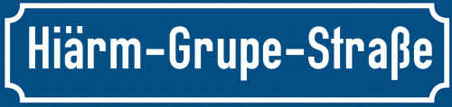 Straßenschild Hiärm-Grupe-Straße