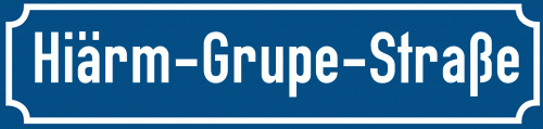 Straßenschild Hiärm-Grupe-Straße zum kostenlosen Download