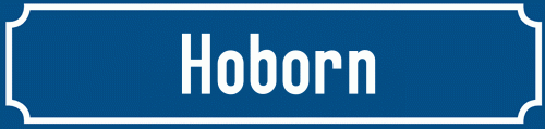 Straßenschild Hoborn