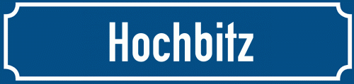 Straßenschild Hochbitz zum kostenlosen Download