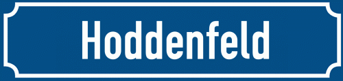 Straßenschild Hoddenfeld