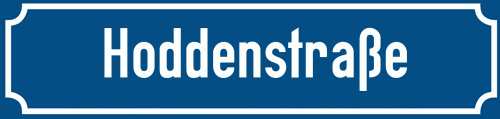 Straßenschild Hoddenstraße