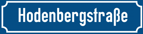 Straßenschild Hodenbergstraße