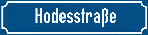 Straßenschild Hodesstraße zum kostenlosen Download