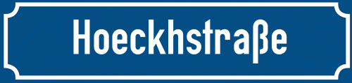 Straßenschild Hoeckhstraße