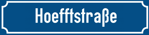 Straßenschild Hoefftstraße