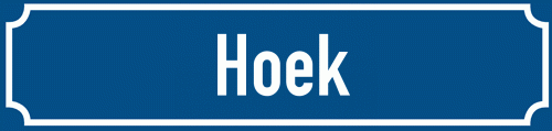 Straßenschild Hoek