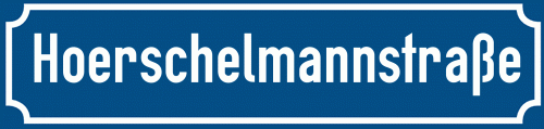 Straßenschild Hoerschelmannstraße