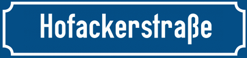 Straßenschild Hofackerstraße zum kostenlosen Download
