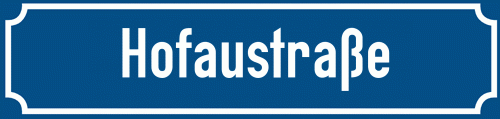 Straßenschild Hofaustraße