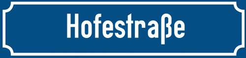 Straßenschild Hofestraße zum kostenlosen Download