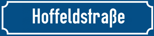 Straßenschild Hoffeldstraße zum kostenlosen Download