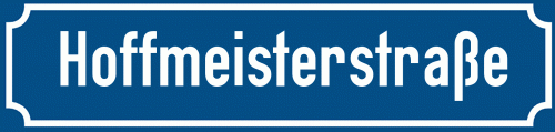 Straßenschild Hoffmeisterstraße zum kostenlosen Download