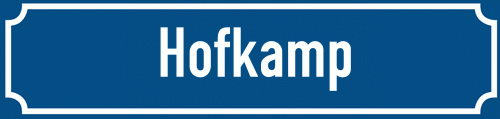 Straßenschild Hofkamp zum kostenlosen Download