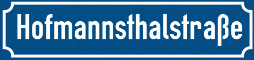 Straßenschild Hofmannsthalstraße