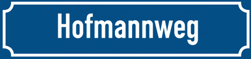 Straßenschild Hofmannweg