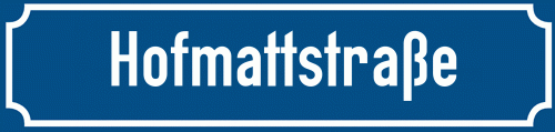 Straßenschild Hofmattstraße