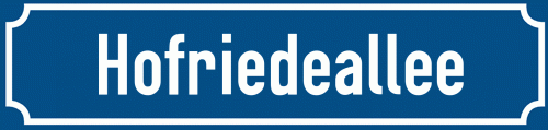 Straßenschild Hofriedeallee