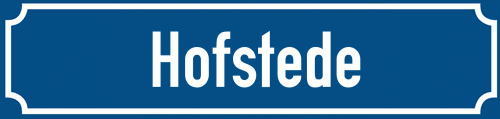 Straßenschild Hofstede zum kostenlosen Download