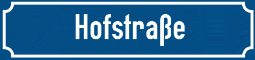 Straßenschild Hofstraße zum kostenlosen Download