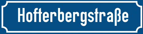 Straßenschild Hofterbergstraße