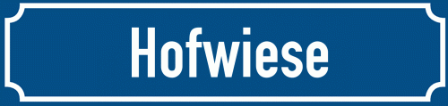 Straßenschild Hofwiese