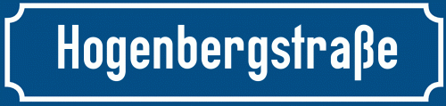Straßenschild Hogenbergstraße