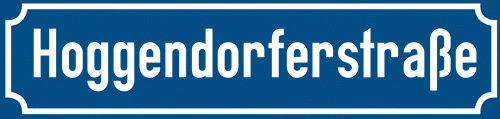 Straßenschild Hoggendorferstraße zum kostenlosen Download
