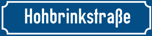 Straßenschild Hohbrinkstraße