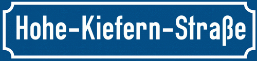 Straßenschild Hohe-Kiefern-Straße