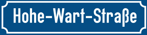 Straßenschild Hohe-Wart-Straße